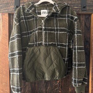 Zara Half-Zip Teddy Jacket